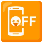 cellulare spento + faccina che strizza gli occhi e mostra la lingua