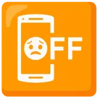 Mobiltelefon aus + besorgtes Gesicht