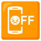 Mobiltelefon aus + entschlossenes Gesicht