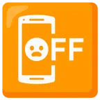 Mobiltelefon aus + entsetztes Gesicht