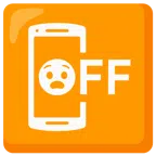 Mobiltelefon aus + qualvolles Gesicht