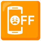 Mobiltelefon aus + erschöpftes Gesicht