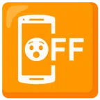 Mobiltelefon aus + verdutztes Gesicht