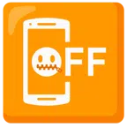 cellulare spento + faccina con bocca con cerniera