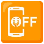 Mobiltelefon aus + Gesicht mit Dollarzeichen