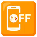 Mobiltelefon aus + Gesicht mit Fieberthermometer