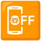 Mobiltelefon aus + Strebergesicht