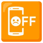 Mobiltelefon aus + düsteres Gesicht