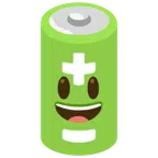 batteria + faccina con sorriso e occhi spalancati