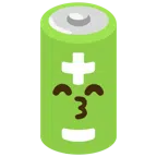 batteria + faccina che bacia con occhi sorridenti