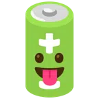 batteria + faccina che mostra la lingua