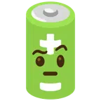 batteria + faccina con sopracciglia alzate