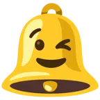 Glocke + zwinkerndes Gesicht
