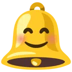 Glocke + lächelndes Gesicht mit lachenden Augen