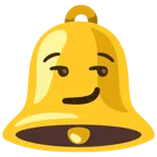 Glocke + süffisant lächelndes Gesicht