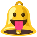 Glocke + Gesicht mit herausgestreckter Zunge