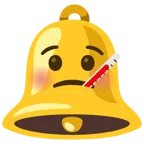 Glocke + Gesicht mit Fieberthermometer