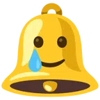 Glocke + lachendes Gesicht mit Träne