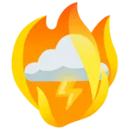 Feuer + Wolke mit Blitz