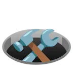 Loch + Hammer und Schraubenschlüssel