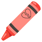 pastello a cera + cuore infranto