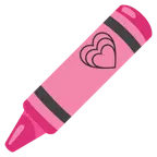 pastello a cera + cuore che cresce