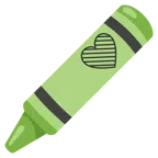 pastello a cera + cuore verde