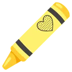 pastello a cera + cuore giallo