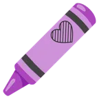 pastello a cera + cuore viola