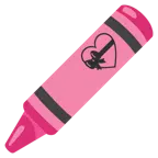 pastello a cera + cuore con fiocco