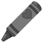 pastello a cera + cuore nero