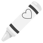 pastello a cera + cuore bianco