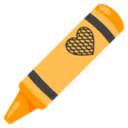 pastello a cera + cuore arancione