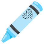 pastello a cera + cuore azzurro