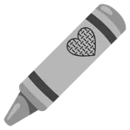 pastello a cera + cuore grigio