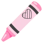 pastello a cera + cuore rosa
