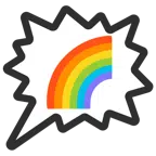 Sprechblase für wütende Aussage rechts + Regenbogen
