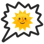 Sprechblase für wütende Aussage rechts + Sonne mit Gesicht