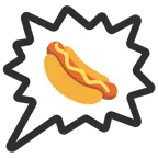 Sprechblase für wütende Aussage rechts + Hotdog