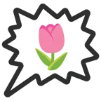 Sprechblase für wütende Aussage rechts + Tulpe