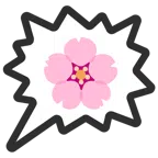 Sprechblase für wütende Aussage rechts + Kirschblüte