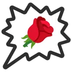 Sprechblase für wütende Aussage rechts + Rose