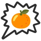 Sprechblase für wütende Aussage rechts + Mandarine