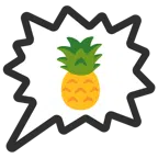 Sprechblase für wütende Aussage rechts + Ananas