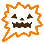 Sprechblase für wütende Aussage rechts + Halloweenkürbis