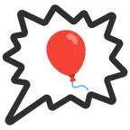 Sprechblase für wütende Aussage rechts + Luftballon