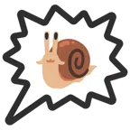 Sprechblase für wütende Aussage rechts + Schnecke
