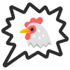 Sprechblase für wütende Aussage rechts + Huhn
