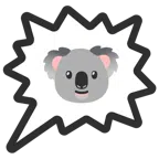 Sprechblase für wütende Aussage rechts + Koala