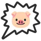 Sprechblase für wütende Aussage rechts + Schweinegesicht